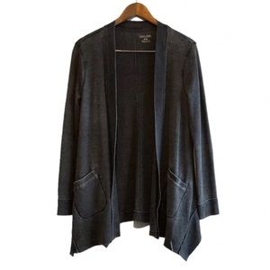 Calvin Klein Performance Waffle Knit Flowy Long Sleeve Cardigan Sweater Top Grey